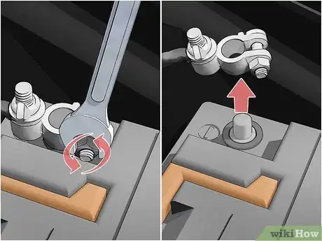 Step 2 用扳手将每个端子稍微松开。