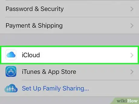 Step 7 点击iCloud。