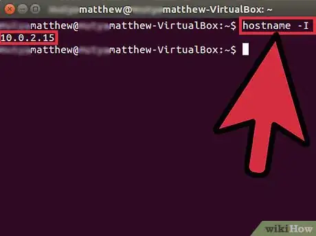 Step 2 输入以下命令：hostname -I （大写字母I，就是爱德荷州Idaho的首字母）。