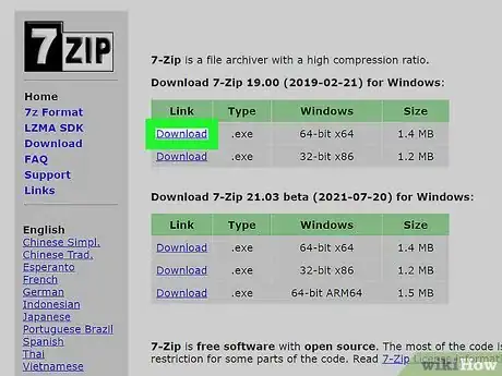 Step 1 在Windows上安装7-Zip。