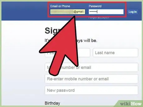 Step 2 登陆到Facebook。