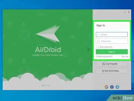 Step 6 登录电脑上的AirDroid Companion应用程序。