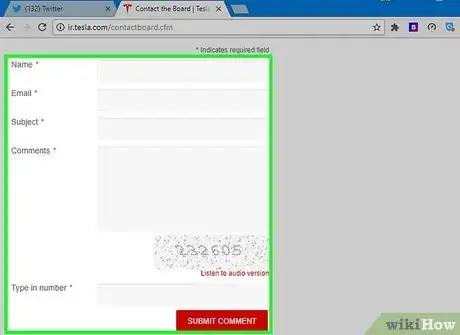 Step 5 在特斯拉网站上提交问题或评论。