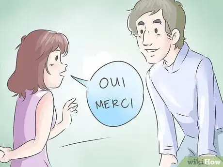 Step 2 礼貌地说“oui, merci” 这句话指的是“是的，谢谢。