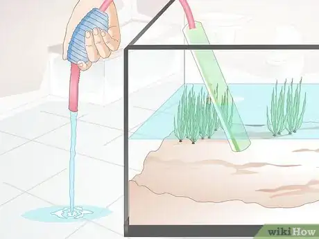 Step 3 抽走水族箱里的水。