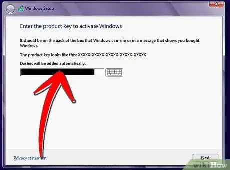 Step 2 输入购买Windows 8时所获得的产品密钥。