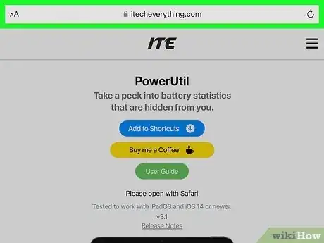 Step 1 在iPad上访问 https://www.itecheverything.com/powerutil 。...