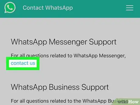 Step 2 选择“WhatsApp Messenger支持”旁的“联系我们”。