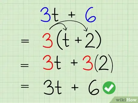 Step 6 用因数乘以括号内的各项，看结果是否等于初始方程式。