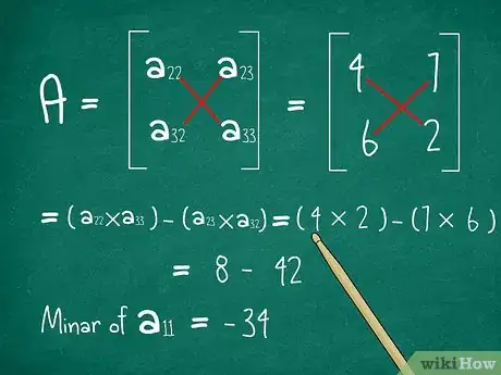 Step 4 求出2x2矩阵的行列式。