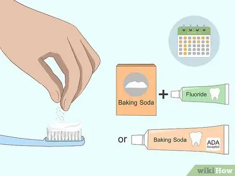 Step 2 结合使用小苏打和含氟牙膏。