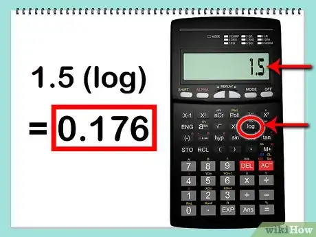 Step 2 计算上一步数值的常用对数（log），进入一个科学计算器，并输入数字，然后按“log”按钮。