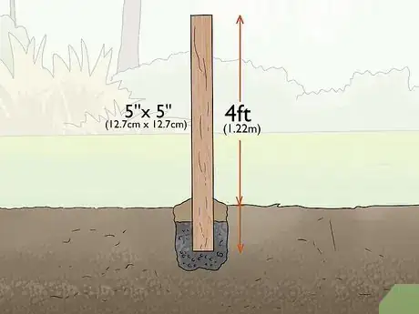 Step 3 如果有必要，栅栏的柱子要固定并且是垂直的。