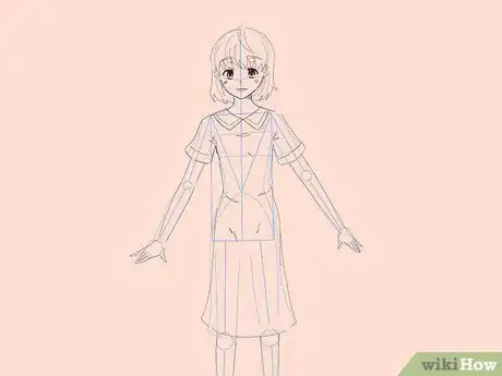 Step 10 画出动漫少女的轮廓。