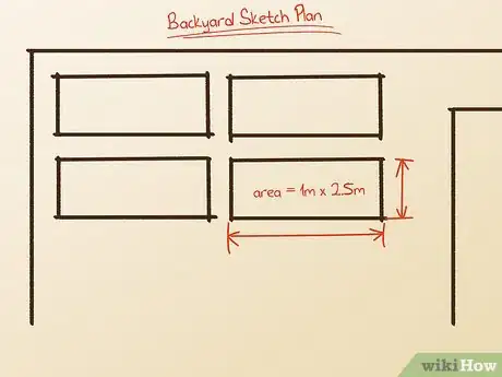 Step 2 画出草图，测量可用的园林空间，并添加到你的草图上。