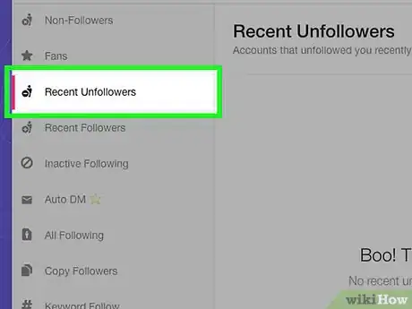 Step 3 点击“最近取消关注者”（Recent Unfollowers）查看模式。