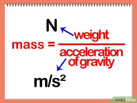 Step 3 将重量和引力加速度代入公式。