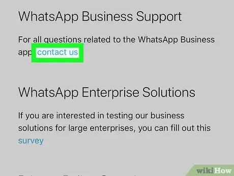 Step 5 通过电子邮件向WhatsApp支持团队咨询有关WhatsApp Business应用程序的问题。