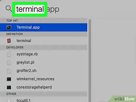 Step 2 在搜索框里输入terminal。