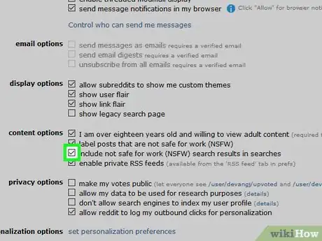 Step 6 选中“为不适合工作场所浏览的（NSFW）帖子添加标签”旁边的框。