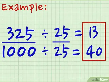 Step 4 分子分母各除以最大公约数，简化分数。