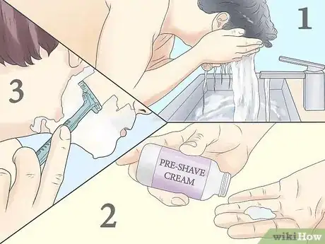 Step 7 打湿你的脸，再涂一层薄薄的乳霜，剃第二次。