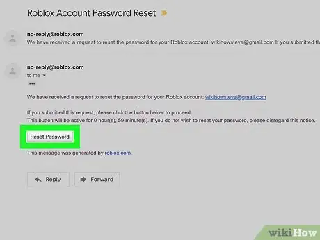 Step 4 打开Roblox发送的电子邮件，并点击重置密码。