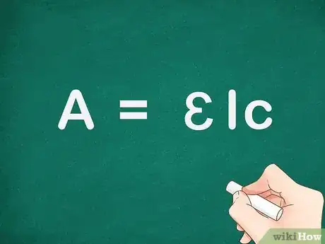 Step 1 理解吸光度的朗伯-比尔定律：A = ɛ x l x c。