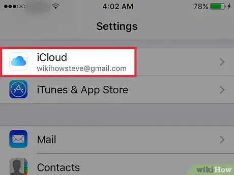 Step 2 下滑页面，点击iCloud。