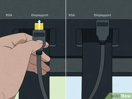 Step 3 将DisplayPort数据线连接到两台显示器。