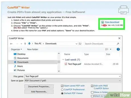 Step 2 下载“CutePDF Writer”程序和免费的转换器。