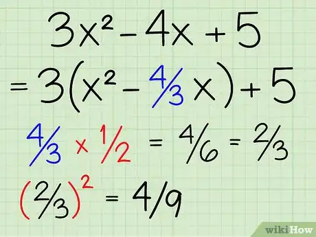 Step 3 把中项系数除以二，然后求平方值。