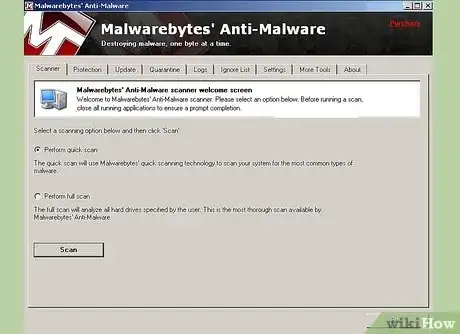 Step 4 使用恶意软件扫描程序，例如Malwarebytes Anti-Malware、Spybot Search and Destroy 和 Superantispyware。