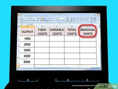 Step 1 在Total Cost列旁价格“Marginal Cost”列（边际成本）。