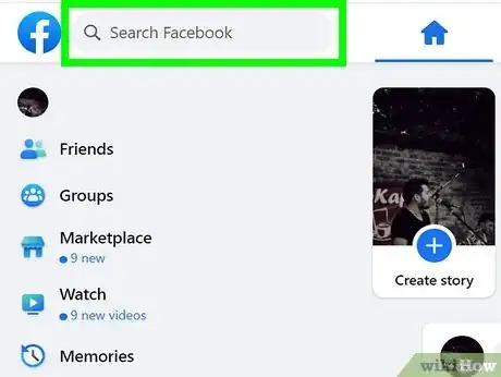 Step 1 导航到Facebook的搜索栏。