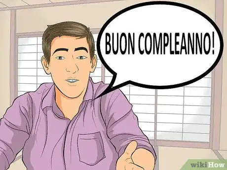 Step 1 用“buon compleanno！”表达生日祝福。