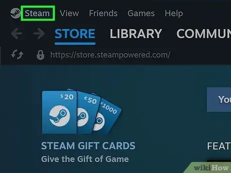 Step 2 点击应用左上角的Steam。