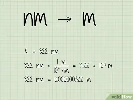 Step 2 将波长单位转化为米。