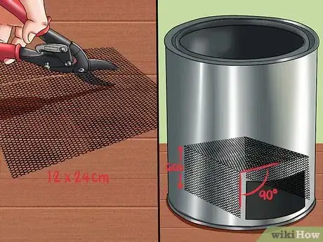 Step 2 剪一张12厘米x 24厘米大小的金属网。