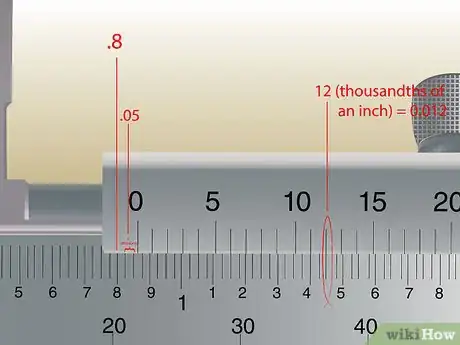 Step 8 确定游标尺刻度和主尺小刻度完全对齐的刻度线。