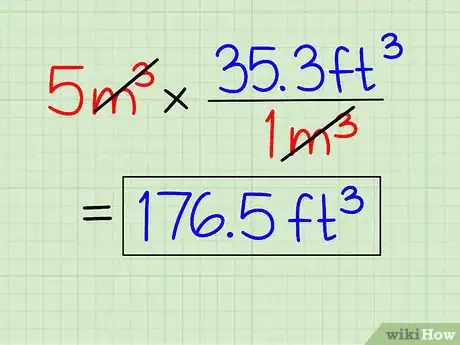 Step 2 立方米乘以35.3得到立方英尺。