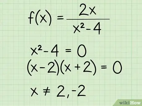 Step 2 对于分数中的分母含有变量的函数，设置分母等于零。