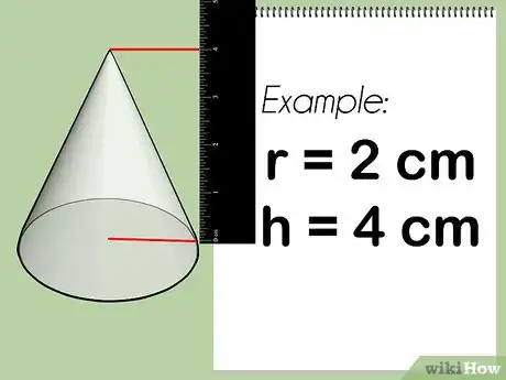 Step 2 测量半径和高度。