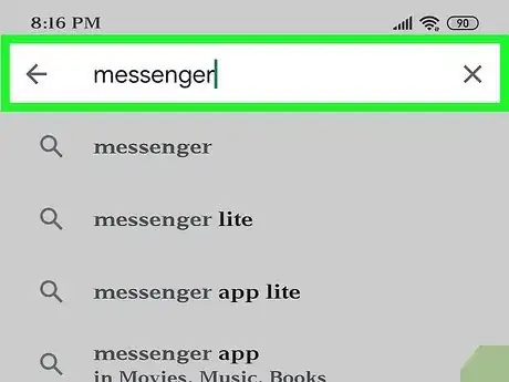 Step 2 搜索“Messenger”。