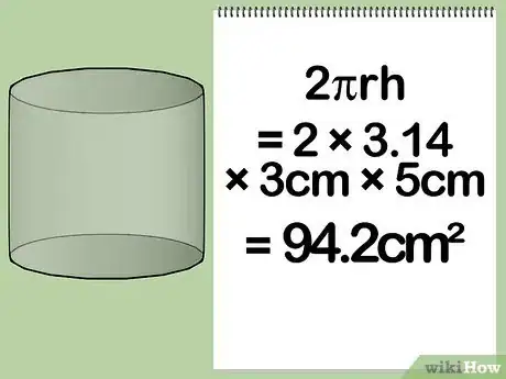 Step 5 将半径乘以2π，再乘以高度。