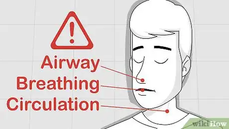 Step 2 检查受害者的ABC，即气道（Airway）、呼吸（Breathing）、循环（Circulation）。