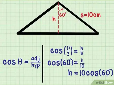 Step 3 使用三角学，算出“h”的值。