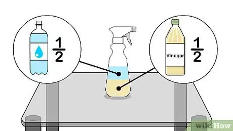 Step 1 在一个喷水瓶里装满等量的水和醋。