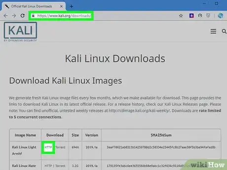 Step 2 下载Kali Linux磁盘镜像。