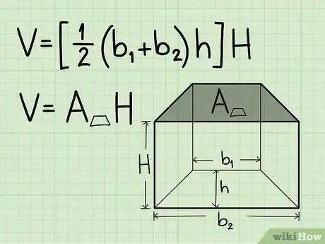 Step 1 写下公式计算梯形体体积： V =...